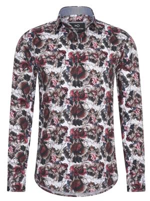 Marshall Denim - Italiaans Overhemd Heren - Hoge Kraag - Print - Moda Italia
