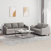 2-delige Loungeset met kussens stof taupe