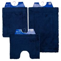 Wicotex badmat 60x90 cm uni donker blauw