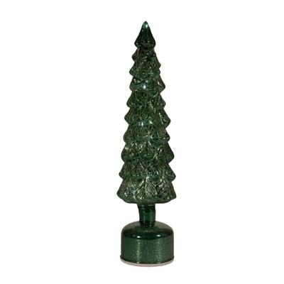 Boompje glas LED draaiend 38x9,5 cm groen - Annas collection