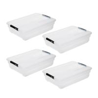 5Five opberg kist met deksel - 4x - Box - 38 liter - 67 x 48 x 17 cm - kunststof - transparant 5Five opberg kist met deksel - 4x - Box - 38 liter - 67 x 48 x 17 cm - kunststof - transparant