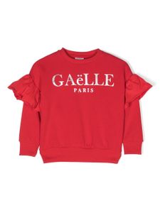 Gaelle Paris Kids sweat volanté à logo imprimé - Rouge