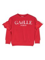 Gaelle Paris Kids sweat volanté à logo imprimé - Rouge