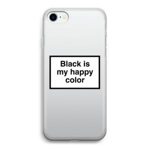 Black is my happy color: iPhone SE 2020 Transparant Hoesje