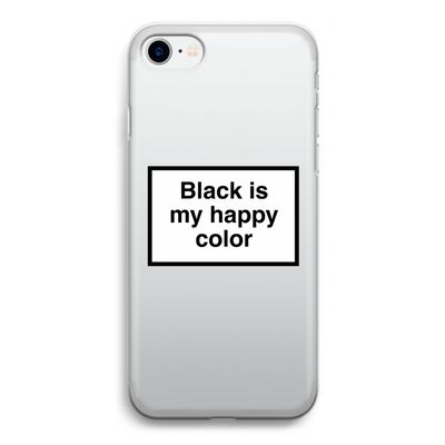 Black is my happy color: iPhone SE 2020 Transparant Hoesje