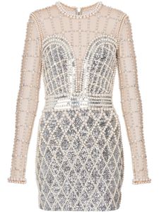 Balmain robe courte à ornements - Argent