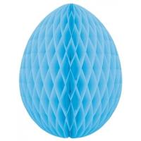 Paas decoratie ei van papier - lichtblauw - 30 cm - brandvertragend crepepapier - Pasen Paas decoratie ei van papier - lichtblauw - 30 cm - brandvertragend crepepapier - Pasen