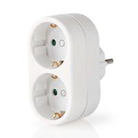 Nedis Stopcontact splitter 2-weg 250 V wit - thumbnail