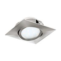 Eglo Led plafondspotPineda Square 6w - 3000K - 8,4cm nikkel - 95843