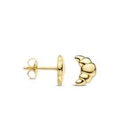 Unieke 14k Geelgouden Oorknoppen in Croissant Vorm - 8.5x6mm