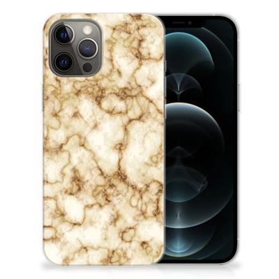 iPhone 12 Pro Max | TPU | Siliconen hoesje | Marmer Goud