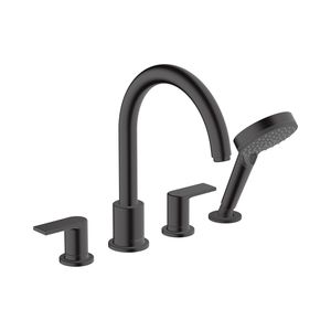 Badrandmengkraan HansGrohe Vernis Shape 4-Gats Mat Zwart