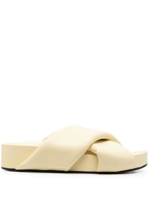 Jil Sander sandales en cuir à brides croisées - Jaune