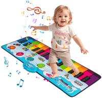 Pianomat voor Kinderen Muzikale Mat met 8 Instrumentgeluiden Kleurrijk Pianoklavier en Geïntegreerde Muziek Opname- en Afspeelfunctie