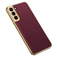 GKK Electroplated Samsung Galaxy S22 5G Hybrid Case - Wijnrood - thumbnail