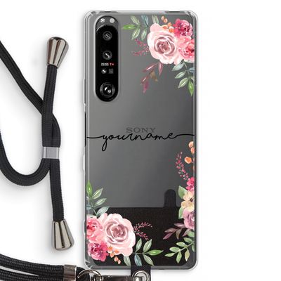 Rozen: Sony Xperia 1 III Transparant Hoesje met koord