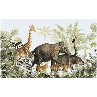 Designed4Kids wandvullend behang kinderkamer jungle parade-420 x 260 cm