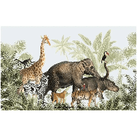 Designed4Kids wandvullend behang kinderkamer jungle parade-420 x 260 cm