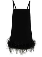 PINKO robe courte à détail de plumes - Noir