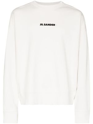Jil Sander pull à logo imprimé - Blanc