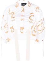 Simone Rocha chemise crop Bow Wreath à sangles - Blanc - thumbnail