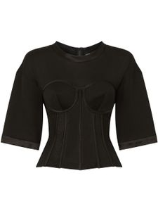 Dolce & Gabbana t-shirt-bustier à manches courtes - Noir