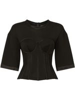 Dolce & Gabbana t-shirt-bustier à manches courtes - Noir - thumbnail