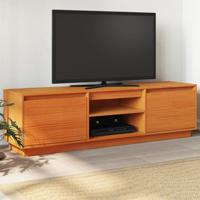 Tv-meubel 140x35x40 cm massief grenenhout wasbruin