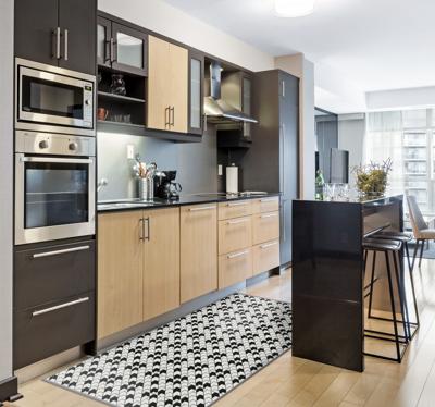 Zwart wit bistro vinyl vloerkleed keuken Zwart wit bistro vinyl vloerkleed keuken