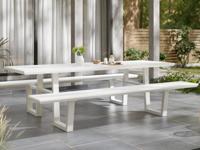 Picknicktafel VICENZA 240 cm aluminium wit Picknicktafel VICENZA 240 cm aluminium wit