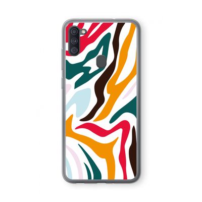 Colored Zebra: Samsung Galaxy A11 Transparant Hoesje