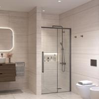 Nisdeur Sanivo Nova Soft Close 100x200 cm Gunmetal Helder Nano 8 mm