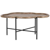 Item Int. Bijzettafel cloud - 88 x 49 x 42 cm - organisch mangohout - zwart ijzeren onderstel