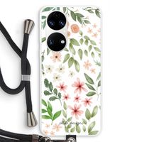 Botanical sweet flower heaven: Huawei P50 Transparant Hoesje met koord