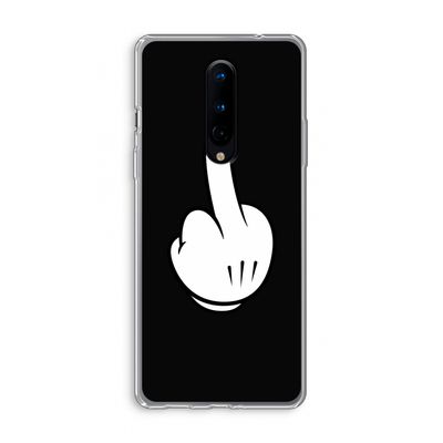 Middle finger black: OnePlus 8 Transparant Hoesje