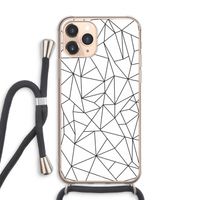 Geometrische lijnen zwart: iPhone 11 Pro Max Transparant Hoesje met koord