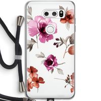 Geschilderde bloemen: LG V30 Transparant Hoesje met koord