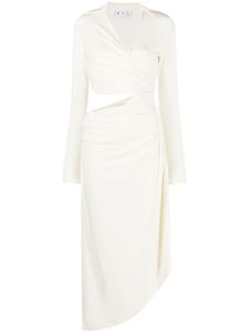 Off-White robe mi-longue drapée - Blanc