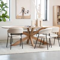 Eleonora Eettafel 'Nikki' Acaciahout, 240 x 100cm, kleur Naturel