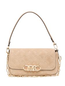 Michael Kors sac porté épaule Parker médium à plaque logo - Marron