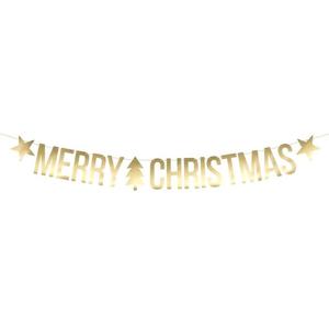 DIY kerstslinger - Merry Christmas - goud - 175 x 20 cm - banner slinger - kerstversiering