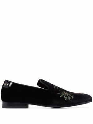 Philipp Plein mocassins Palm à broderies - Noir