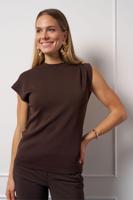 Studio Anneloes Fanny Button Top 13344 T-shirt Korte Mouw 8700 Espresso Studio Anneloes Fanny Button Top 13344 T-shirt Korte Mouw 8700 Espresso