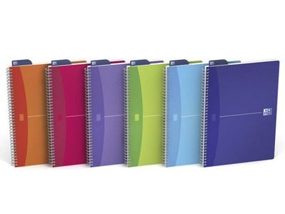 Oxford Spiraalblok Oxford A4 lijn My colour/pk5