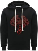 JW Anderson hoodie en coton à slogan brodé - Noir