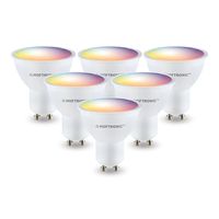 Set van 6 GU10 38° Smart Home Lampen RGBWW Wifi+BLE 5.5 Watt 345lm Dimbaar