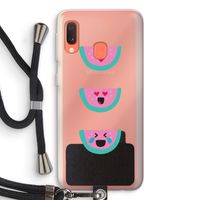 Smiley watermeloen: Samsung Galaxy A20e Transparant Hoesje met koord