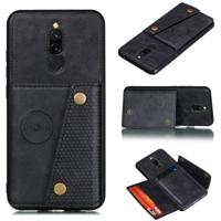 Voor Xiaomi Redmi 8 schokbestendige magnetische PU + TPU beschermhoes met kaartsleuven (zwart)