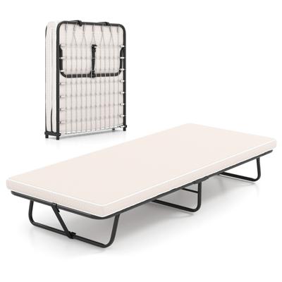 Opvouwbaar Bed met Matras Draagbaar Logeerbed met Traagschuim Ruimtebesparend voor Thuis Kamperen 190 x 80 cm