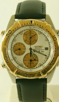 Horlogeband Seiko 7T42 6A0B / SDX014J1 Leder Zwart 20mm - thumbnail